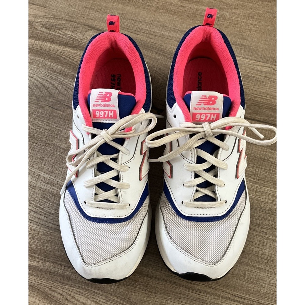 New Balance 997H Shoes Boys Size 6 White Pink Blue Running Sneakers YV997HAJ